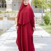 Abaya Kaftan Reyfa - Scarlet Maroon - Image 6