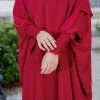 Abaya Kaftan Reyfa - Scarlet Maroon - Image 7