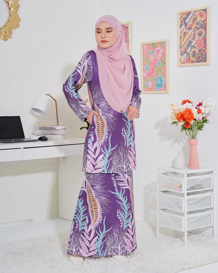 Baju Kurung Moden Batik Sultanah 3.0 - Sakti Purple Unicorn