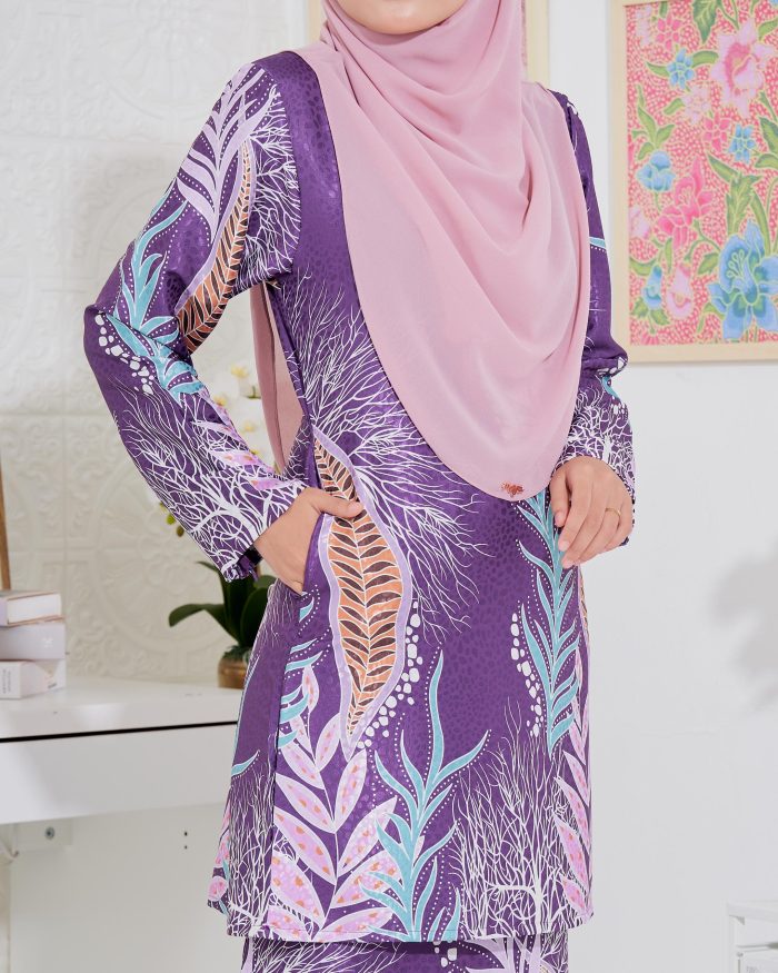 Baju Kurung Moden Batik Sultanah 3.0 - Sakti Purple Unicorn - Image 5