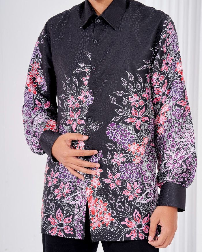 Baju Kemeja Batik Sultan 3.0 - Adiwarna Black - Image 4