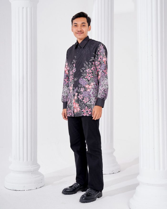 Baju Kemeja Batik Sultan 3.0 - Adiwarna Black - Image 2