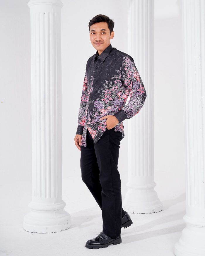 Baju Kemeja Batik Sultan 3.0 - Adiwarna Black - Image 3