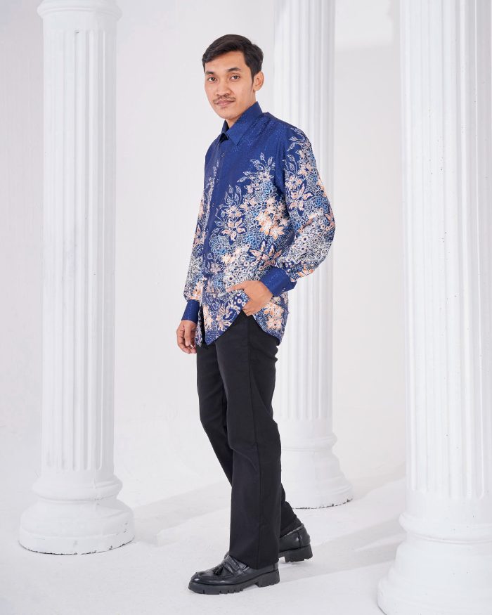 Baju Kemeja Batik Sultan 3.0 - Adiwarna Midnightblue - Image 3