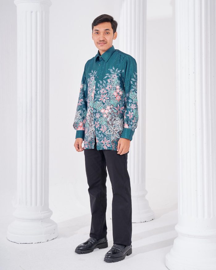 Baju Kemeja Batik Sultan 3.0 - Adiwarna Pine Green - Image 2