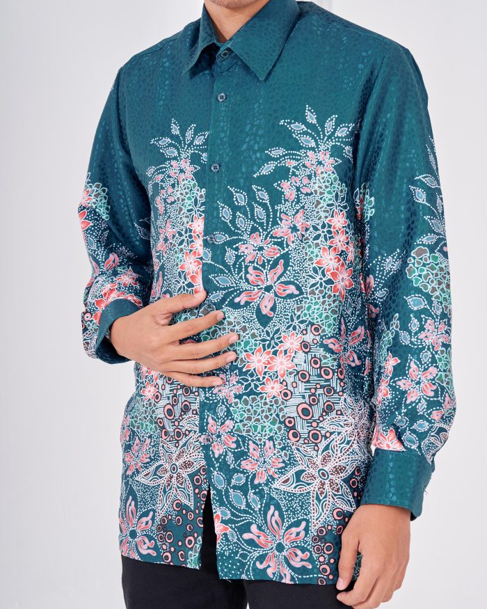 Baju Kemeja Batik Sultan 3.0 - Adiwarna Pine Green - Image 4