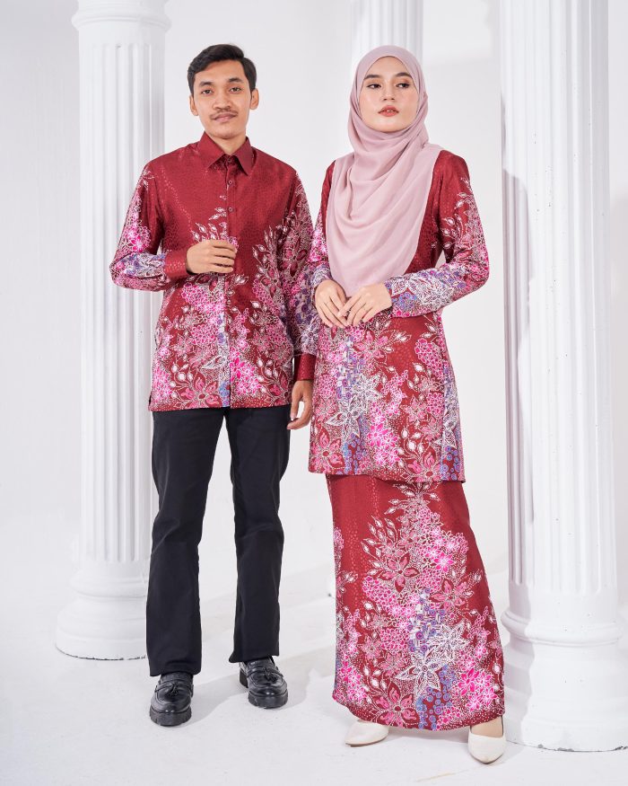 Baju Kemeja Batik Sultan 3.0 - Adiwarna Ruby Red - Image 6