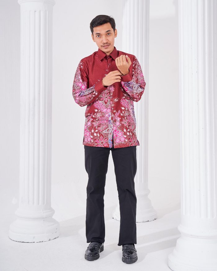 Baju Kemeja Batik Sultan 3.0 - Adiwarna Ruby Red