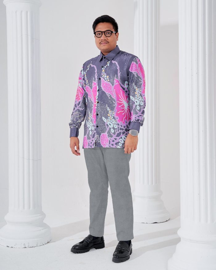 Baju Kemeja Batik Sultan 3.0 - Arjuna Ash Grey - Image 3