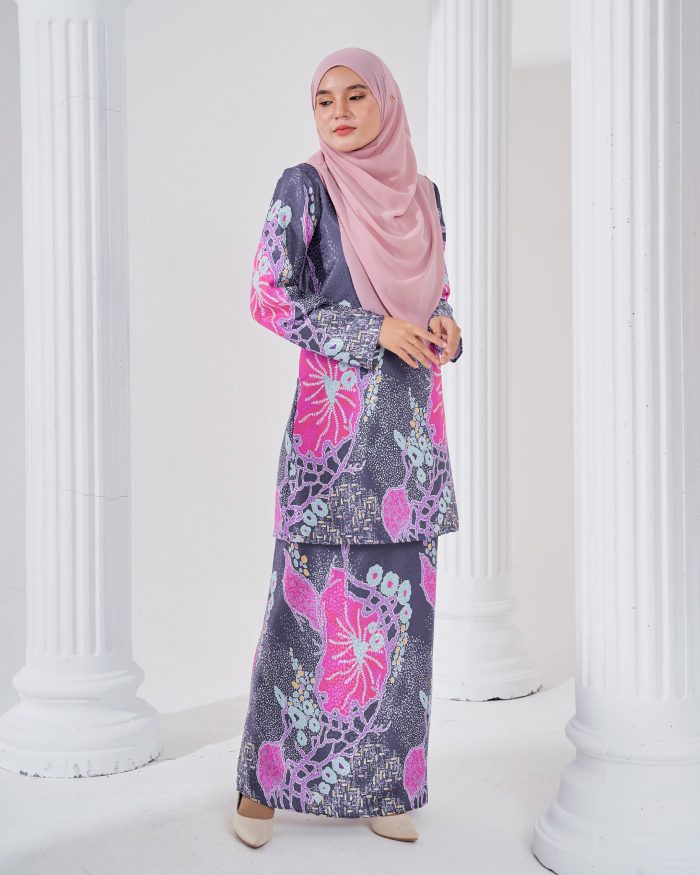 Baju Kurung Moden Batik Sultanah 3.0 - Arjuna Ash Grey