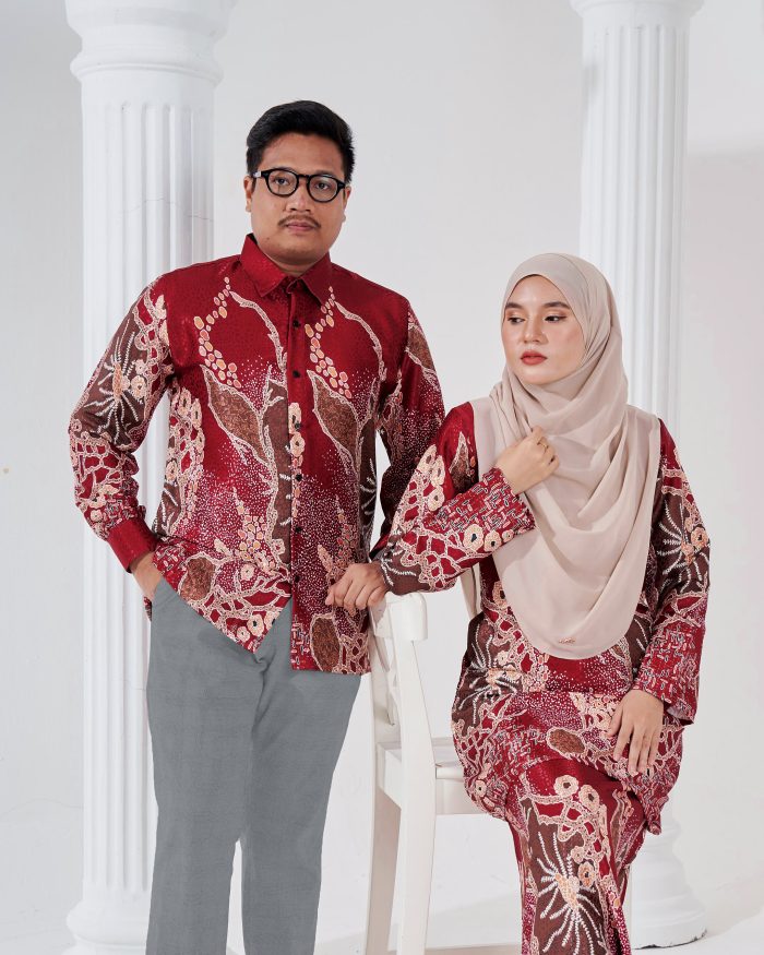 Baju Kemeja Batik Sultan 3.0 - Arjuna Maroon - Image 6