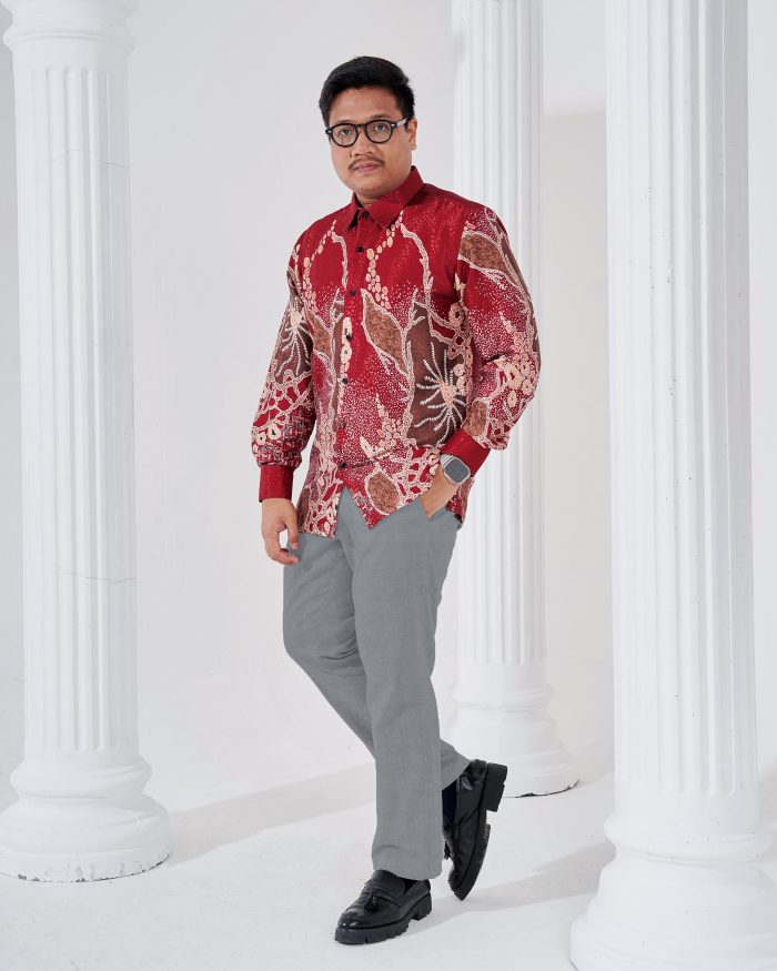 Baju Kemeja Batik Sultan 3.0 - Arjuna Maroon
