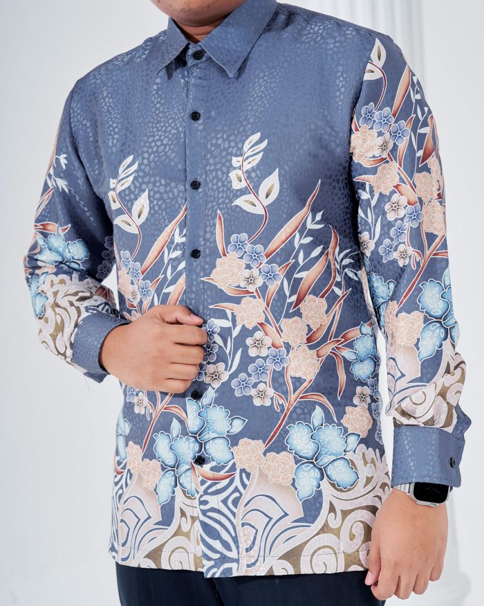 Baju Kemeja Batik Sultan 3.0 - Kirana Ash Grey - Image 5