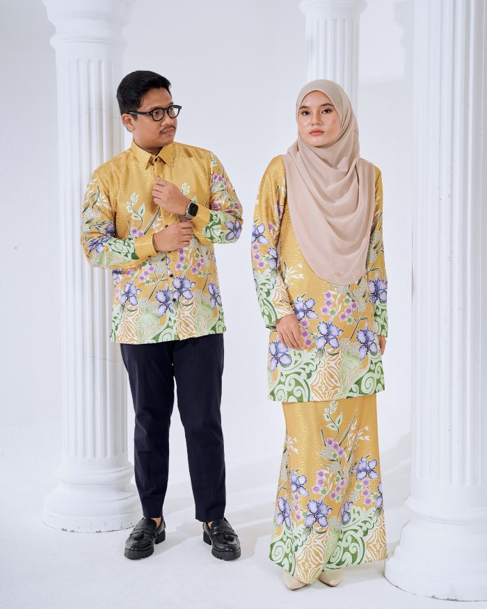 Baju Kurung Moden Batik Sultanah 3.0 - Kirana Gold - Image 6