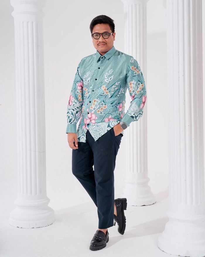 Baju Kemeja Batik Sultan 3.0 - Kirana Mint - Image 2