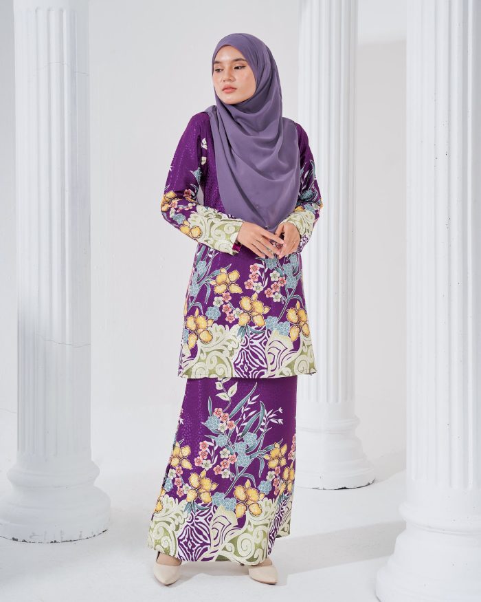Baju Kurung Moden Batik Sultanah 3.0 - Kirana Purple