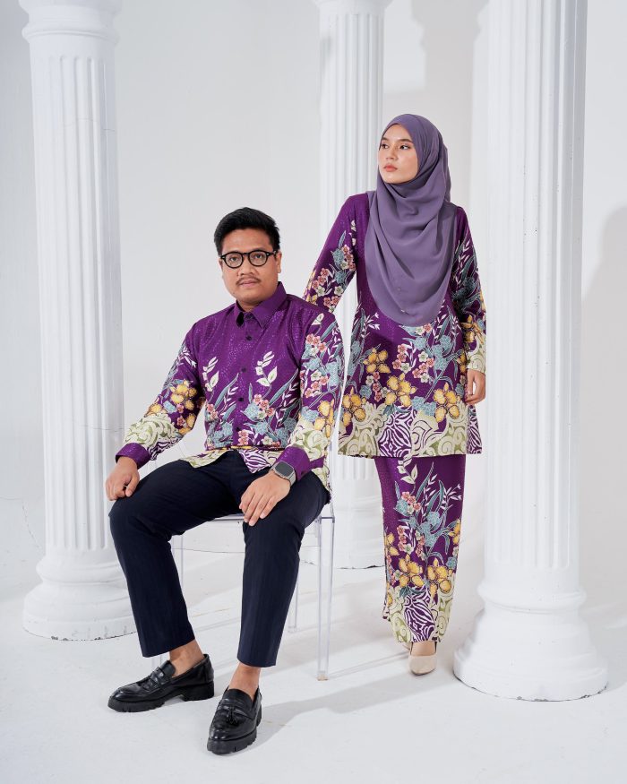 Baju Kurung Moden Batik Sultanah 3.0 - Kirana Purple - Image 6