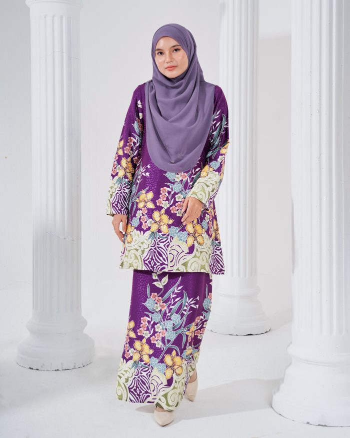 Baju Kurung Moden Batik Sultanah 3.0 - Kirana Purple - Image 2