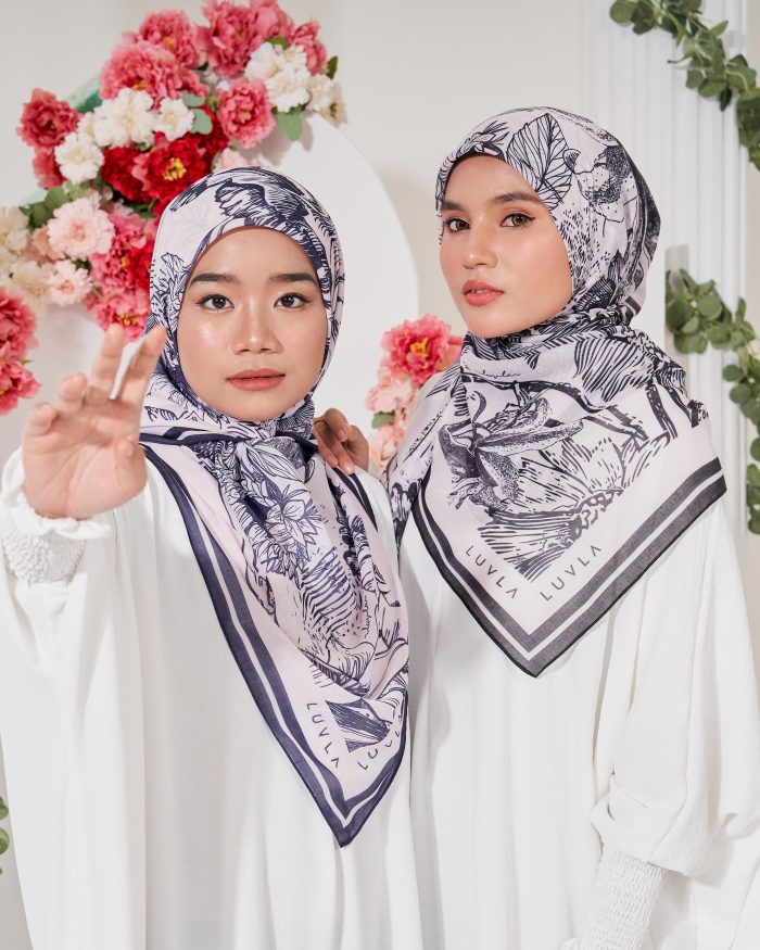 Tudung Bawal Cotton Voile Fleur - Spade Pink - Image 7