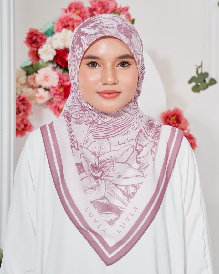 Tudung Bawal Cotton Voile Fleur - Spade Pink - Image 5