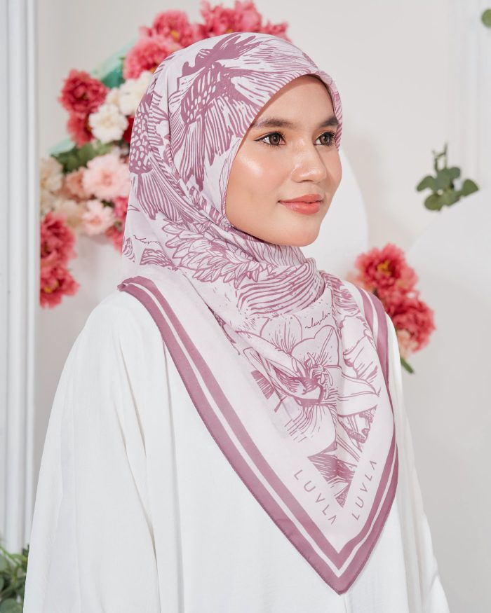 Tudung Bawal Cotton Voile Fleur - Spade Pink - Image 4