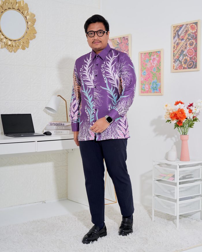 Baju Kemeja Batik Sultan 3.0 - Sakti Purple Unicorn - Image 2