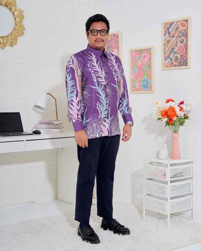 Baju Kemeja Batik Sultan 3.0 - Sakti Purple Unicorn - Image 3