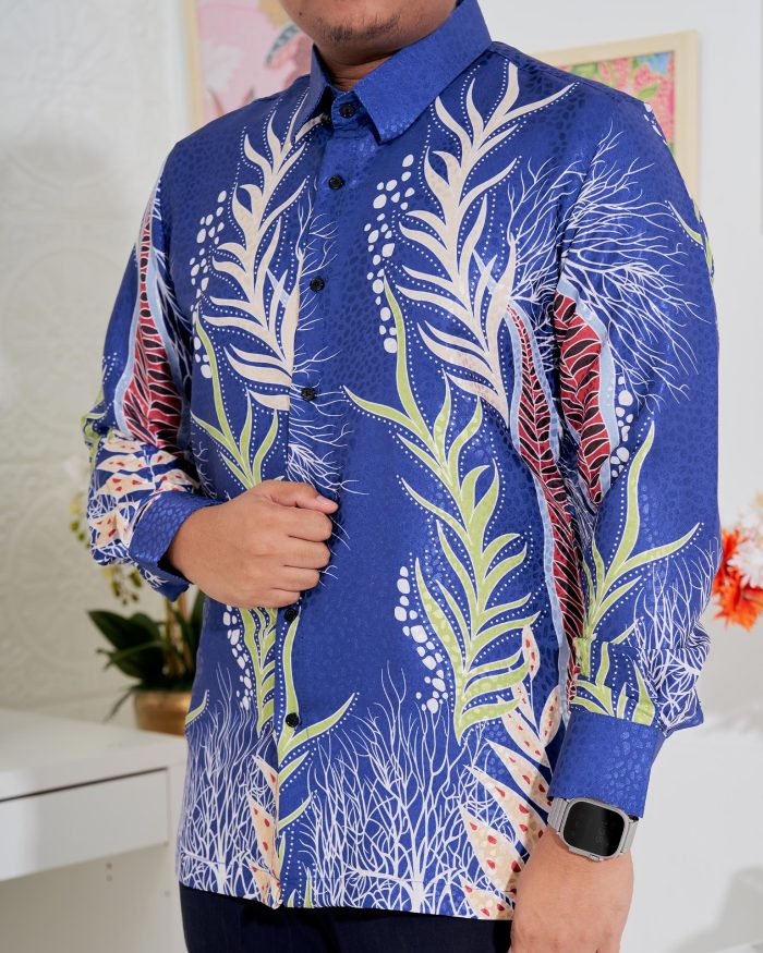 Baju Kemeja Batik Sultan 3.0 - Sakti Royal Blue - Image 5