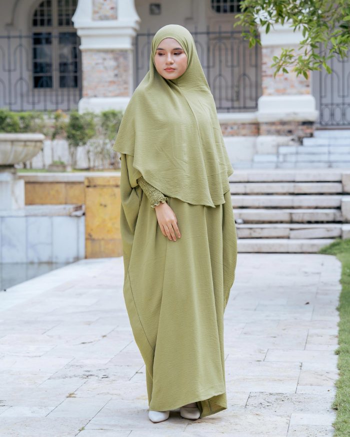 Abaya Kaftan Reyfa - Pickle Olive - Image 2