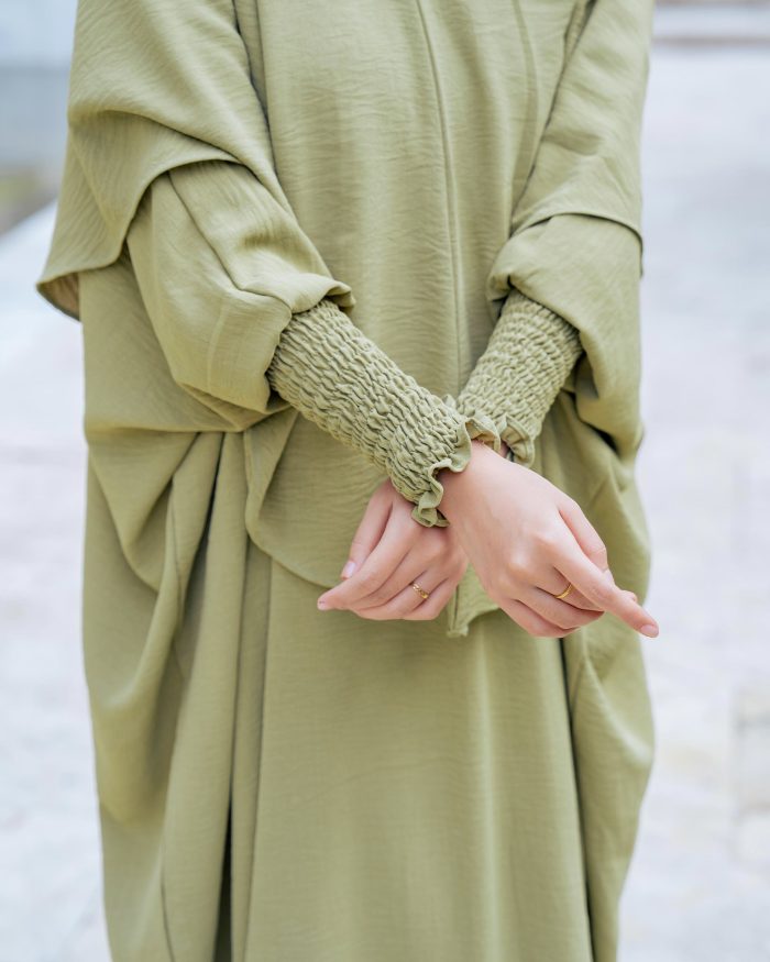 Abaya Kaftan Reyfa - Pickle Olive - Image 4