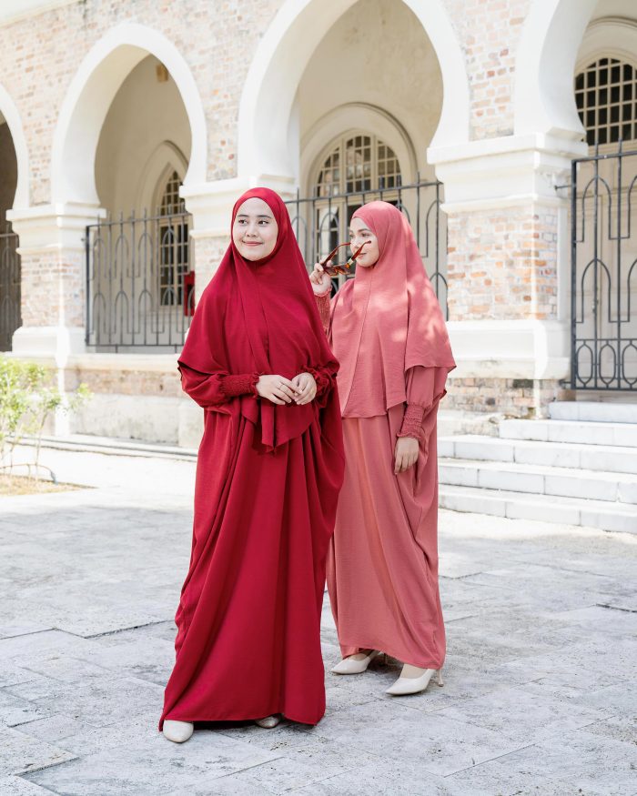 Abaya Kaftan Reyfa - Coral Rose - Image 5