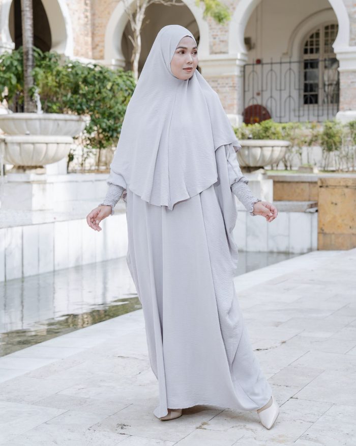 Abaya Kaftan Reyfa - Abalone Grey - Image 2