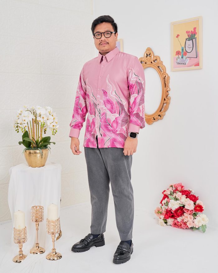 Baju Kemeja Batik Sultan 4.0 - Akasia Calla Pink - Image 2