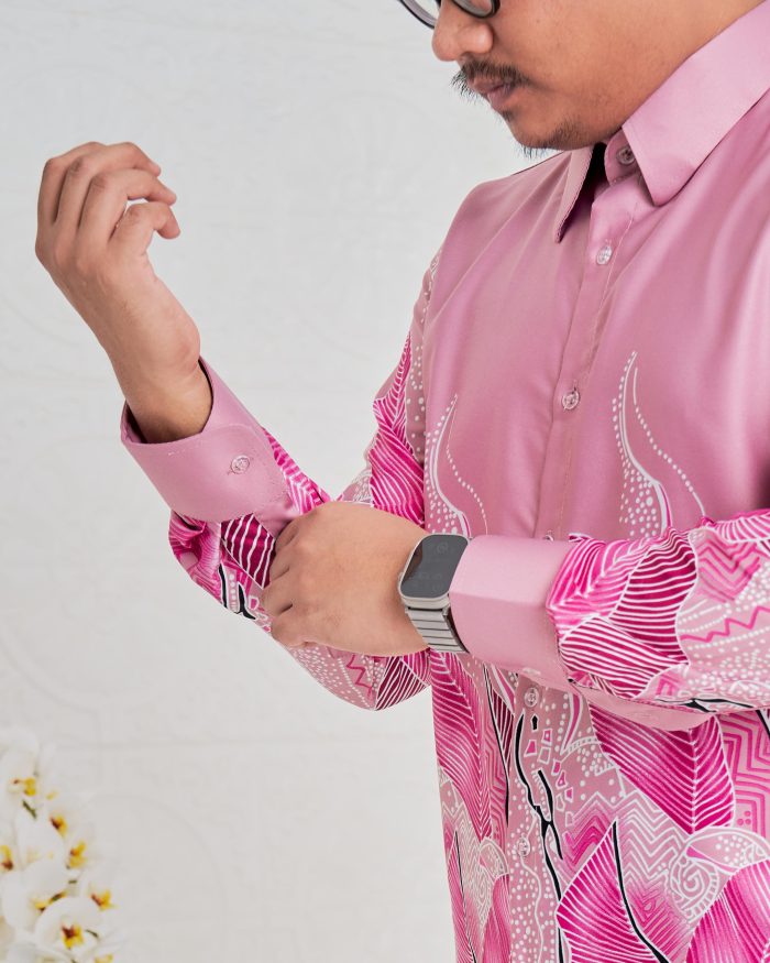 Baju Kemeja Batik Sultan 4.0 - Akasia Calla Pink - Image 3