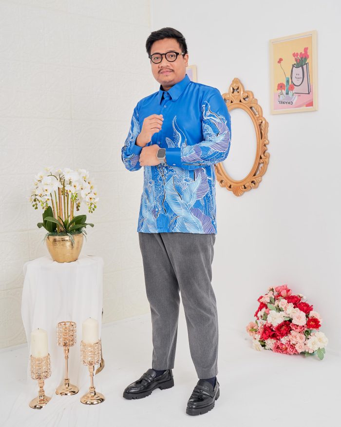 Baju Kemeja Batik Sultan 4.0 - Akasia Cobalt Blue - Image 2