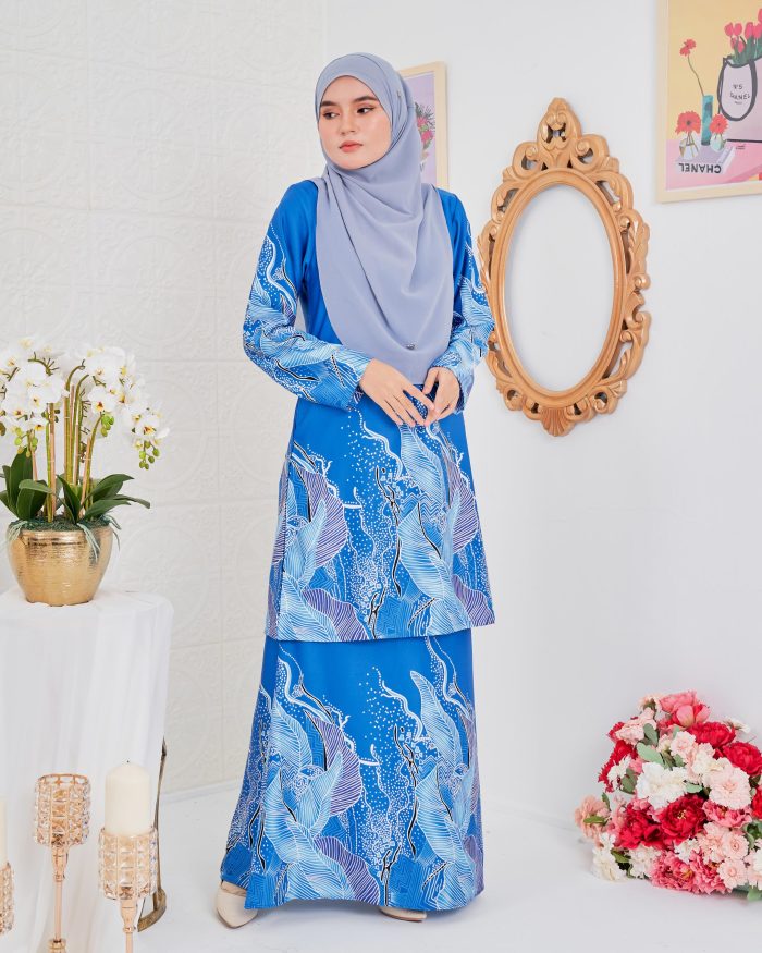 Baju Kurung Moden Batik Sultanah 4.0 - Akasia Cobalt Blue