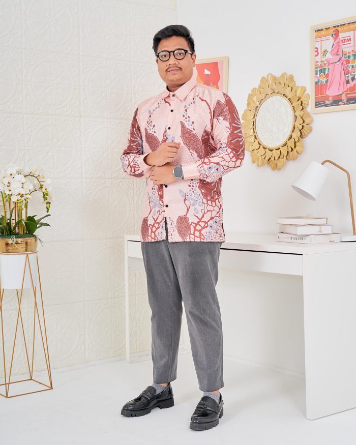 Baju Kemeja Batik Sultan 3.0 - Arjuna Light Peach