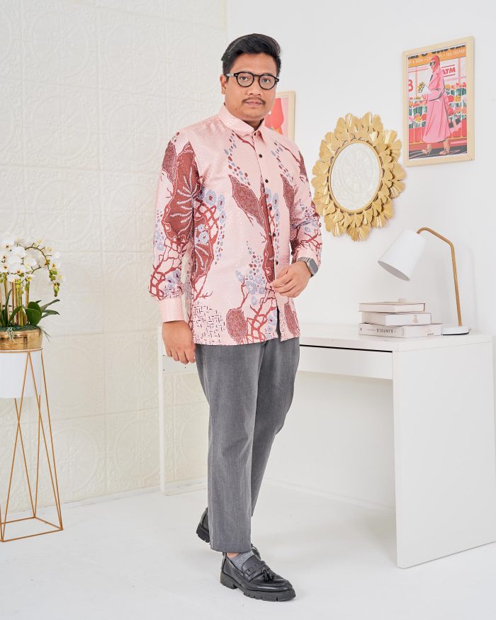 Baju Kemeja Batik Sultan 3.0 - Arjuna Light Peach - Image 2