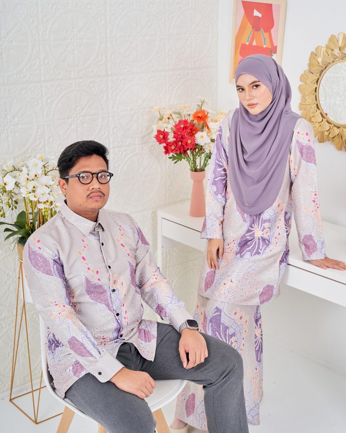 Baju Kurung Moden Batik Sultanah 3.0 - Arjuna Silver Sage - Image 4