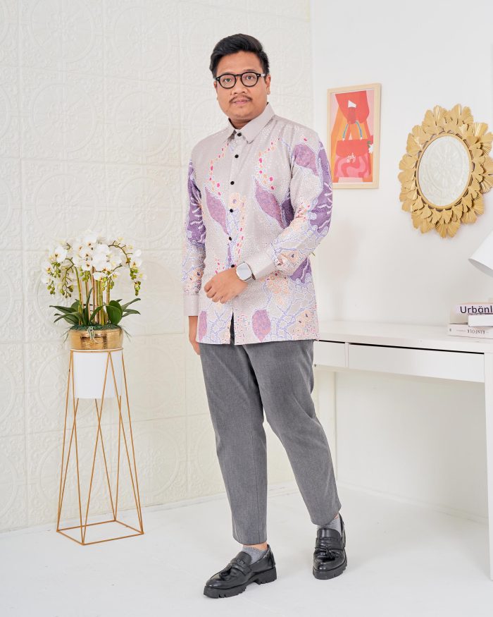 Baju Kemeja Batik Sultan 3.0 - Arjuna Silver Sage - Image 2