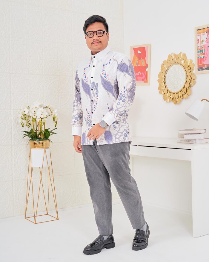 Baju Kemeja Batik Sultan 3.0 - Arjuna White Grey