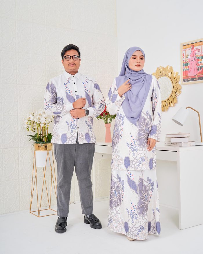 Baju Kemeja Batik Sultan 3.0 - Arjuna White Grey - Image 8
