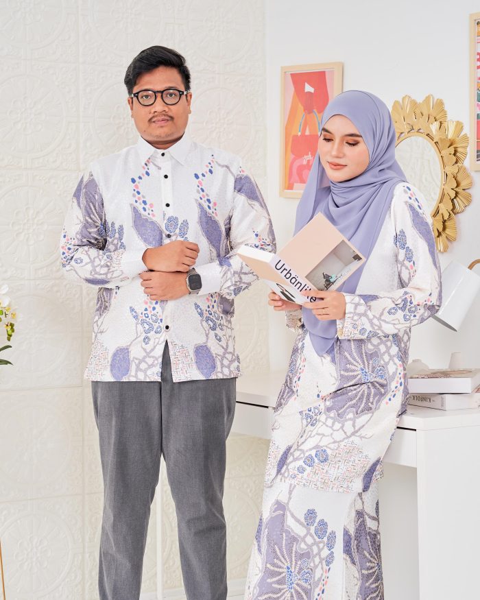 Baju Kemeja Batik Sultan 3.0 - Arjuna White Grey - Image 7