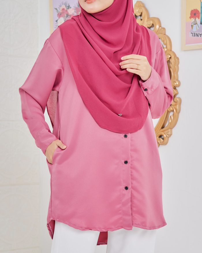Blouse Satin Ruby - Rouge Pink - Image 3