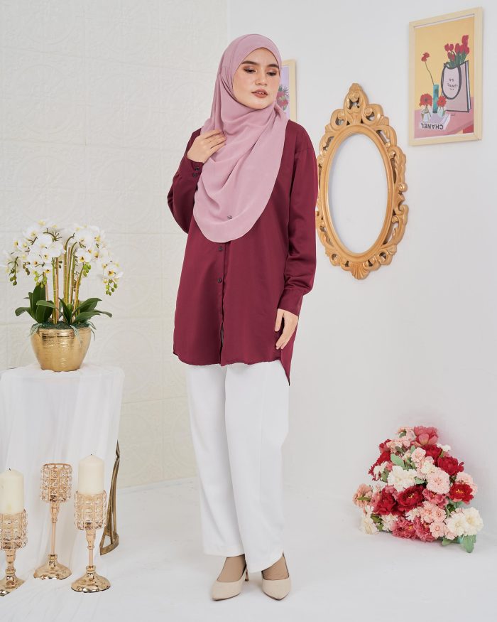 Blouse Satin Ruby - Currant Red - Image 5