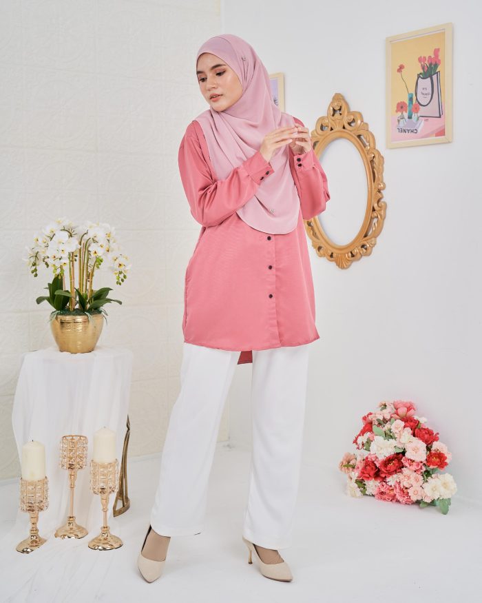 Blouse Satin Ruby - Watermelon Pink