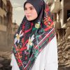 Tudung Bawal MCC Lifestyle x MyCare - Khat Palestine Black