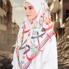 Tudung Bawal MCC Lifestyle x MyCare - Khat Palestine White