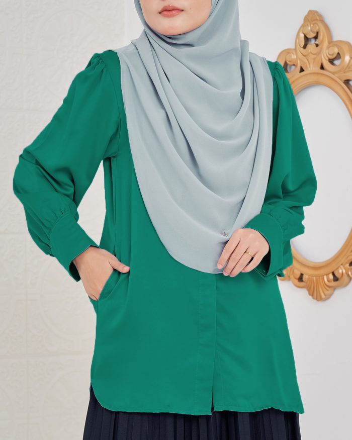 Blouse Satin Ramona - Cactus Green - Image 4