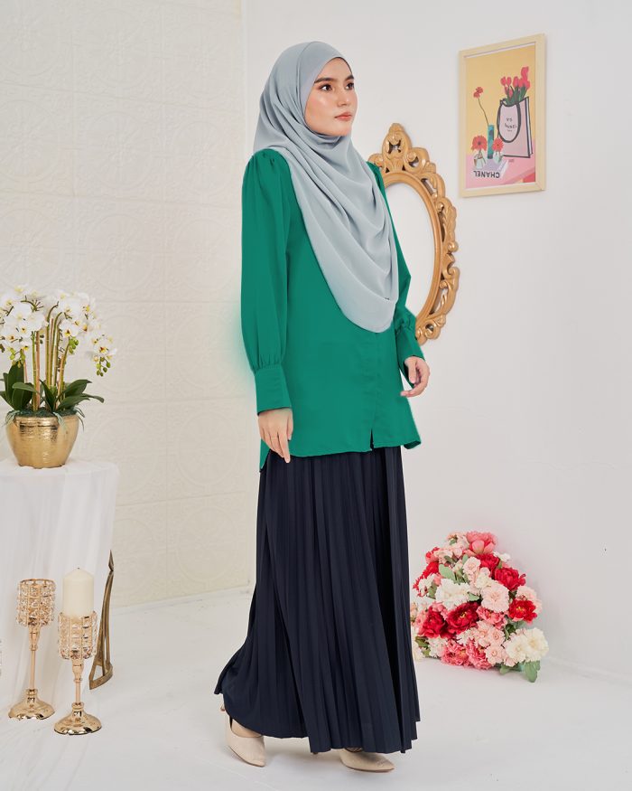 Blouse Satin Ramona - Cactus Green